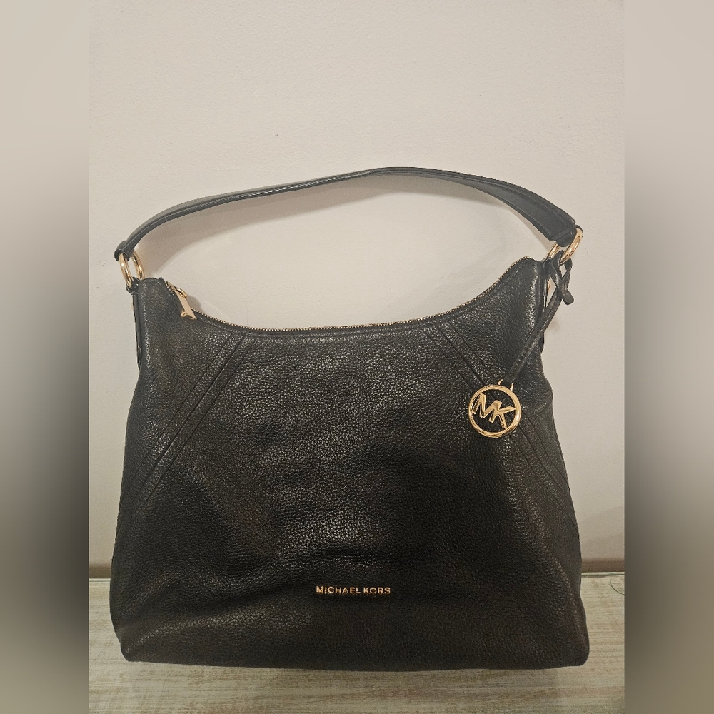 Michael Kors Black Leather Shoulder Bag